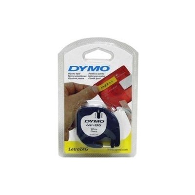 Originální páska do tiskárny Dymo štítků, Dymo, 59421, S0721500, černý tisk/bílý podklad, 4m, 12mm, LetraTag papírová páska – Zboží Mobilmania