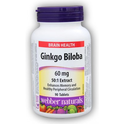 Webber Naturals Ginkgo Biloba 60 mg 90 tablet – Zboží Mobilmania