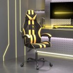 vidaXL Herní židle otočná černá a zlatá umělá kůže – Sleviste.cz