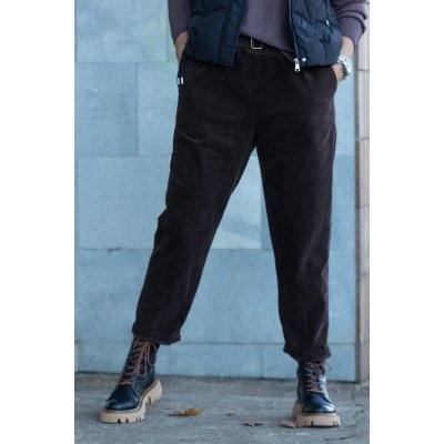 Manšestrové kalhoty do gumy MARLEY Vínová – Zboží Mobilmania