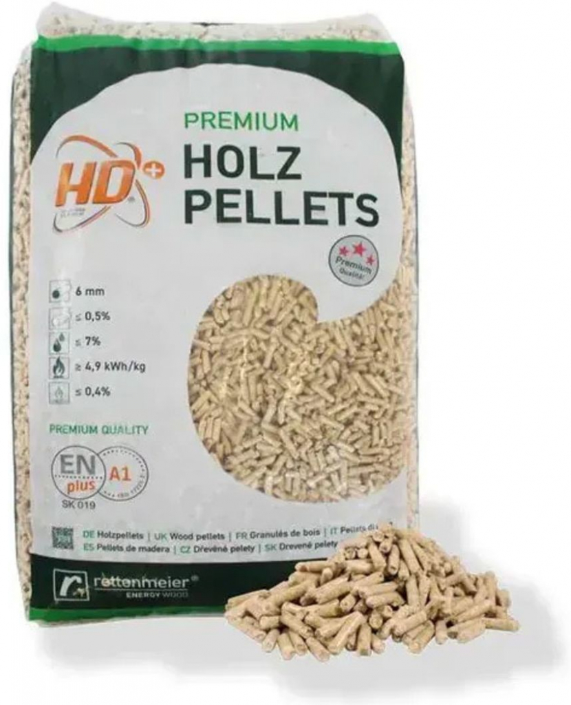 Rettenmeier HD + Premium A1 pelety dřevěné 6 mm 15 kg smrk