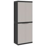 Omaxi Skříň šedá a černá 65 x 37 x 165 cm PP 889036 – Zboží Mobilmania