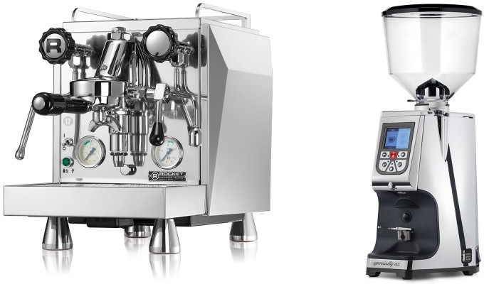 Set Rocket Espresso Giotto Cronometro V + Eureka Atom Specialty 65