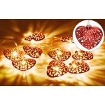 Svítící srdíčka na baterie DECORATIVE 10LED 165x5cm Červené teplá bílá – Hledejceny.cz