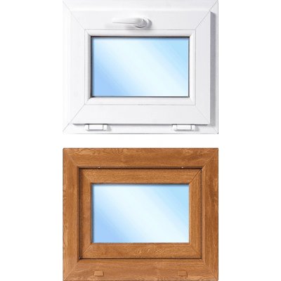 OknaDvereNaMiru.cz Plastové okno sklopné, zlatý dub / bílá, 50x40 cm – Sleviste.cz