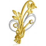 GEMMAX Elegantní zlatá brož se zirkony GLXCB-29391 – Zboží Mobilmania