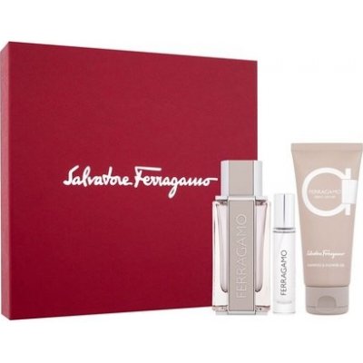 Salvatore Ferragamo Ferragamo Intense Leather EDT 100 ml + EDT 10 ml + sprchový gel 100 ml dárková sada – Zboží Mobilmania