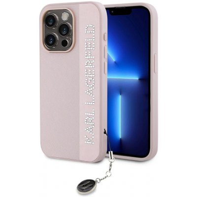 Karl lagerfeld PU Saffiano Rhinestone Charm pro iPhone 15 Pro Max Pink – Zboží Mobilmania