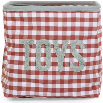 Childhome Koš 30x30x30 cm Vichy Terracotta – Zboží Mobilmania