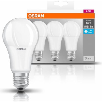 Osram sada 3x LED žárovka E27, A100, 14W, 1521lm, 4000K, neutrální bílá – Zboží Živě