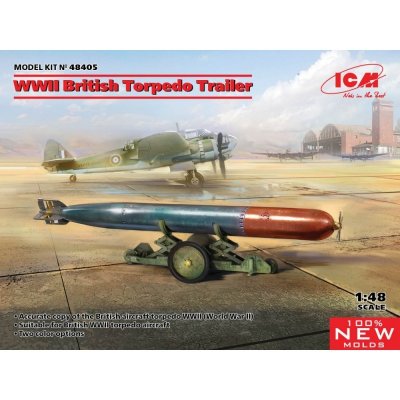 ICM British WWII Torpedo Trailer 2x options 48405 1:48