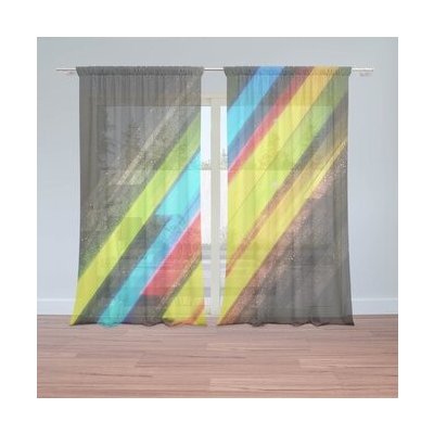Sablio Záclony Pruhová abstrakce: 2ks 150x250cm – Hledejceny.cz