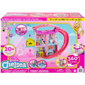 Mattel Barbie Chelsea dům se skluzavkou HCK77