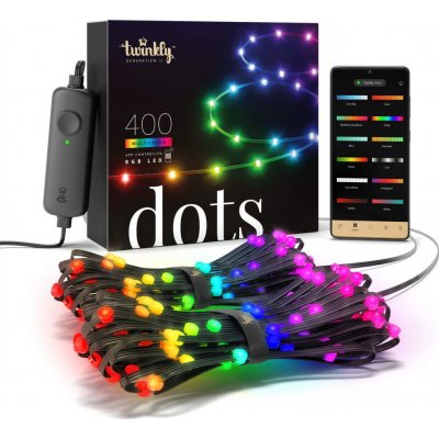 Twinkly Dots 400 LED RGB 20 m černý kabel