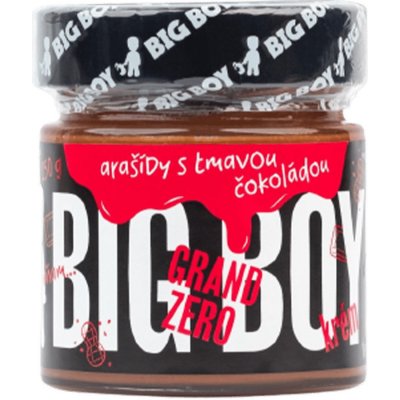 BIG BOY Grand Zero tmavé Arašídový krém s tmavou čokoládou bez cukru 250 g – Zboží Mobilmania