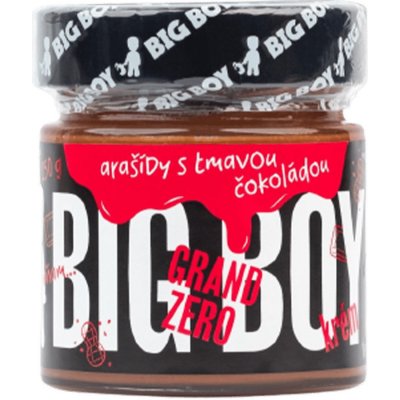 BIG BOY Grand Zero tmavé Arašídový krém s tmavou čokoládou bez cukru 250 g