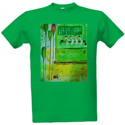 tričko s potiskem Technologická přestávka pánské Středně zelená – Zboží Mobilmania