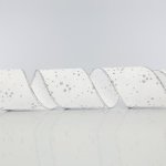 Eurolamp vánoční dekorace bílá stuha s listy a stříbrnými třpytkami 6,35 cm 1 ks – Hledejceny.cz