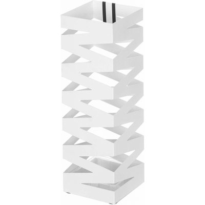 SONGMICS Stojan na deštníky čtvercový bílý motiv zigzag – Zboží Mobilmania