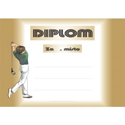 VIZINGR Golf diplom A4 č.1 Golf č.1 BEZ TEXTU – Zboží Dáma