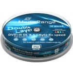 MediaRange DVD+R DL 8.5GB 8x, printable, spindle, 10ks (MR468) – Zboží Živě