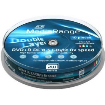 MediaRange DVD+R DL 8.5GB 8x, printable, spindle, 10ks (MR468)