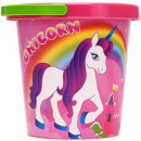 Lamps Baby kbelík na písek jednorožec holčičí růžový s obrázkem Unicorn 17 cm