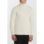 Gant pánský svetr Gant Cotton Cable Turtle Neck hnědá – Zboží Mobilmania