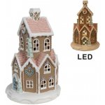 Hnědá svítící perníková chaloupka Gingerbread House - Ø 14*22 cm / 3*AAA - Clayre & Eef – Hledejceny.cz