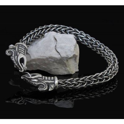 Drakkaria DREKI, drak, stříbrný náramek - viking knit, Ag 925 P3981 – Zboží Dáma