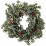 Bloomingville Věnec z umělé borovice Pine Ø 60 cm zelená barva plast – Zboží Dáma