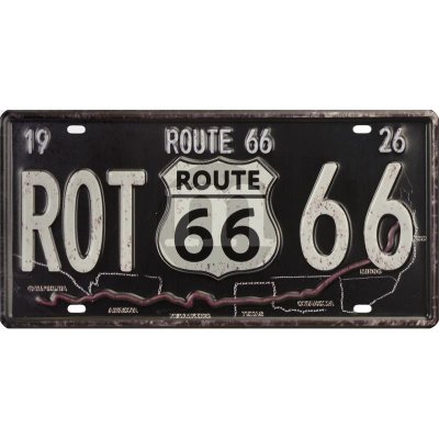 Plechová cedule ROUTE 66 15x30cm – Zboží Mobilmania