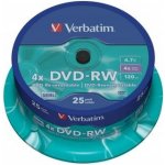 Verbatim DVD-RW 4,7GB 4x, spindle, 25ks (43639) – Hledejceny.cz