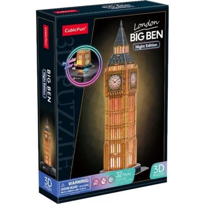 CUBICFUN 3D puzzle Svítící Big Ben 32 ks – Zbozi.Blesk.cz