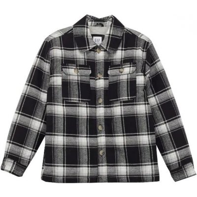 GAP V-Shacket dětská košile černá – Zboží Dáma