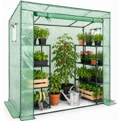Garden Line ZELENÝ SKLENÍK NA RAJČATA 200 x 77 x 168/146 cm *5507 – Zboží Mobilmania