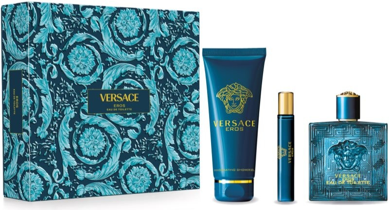 Versace Eros toaletní voda 100 ml + sprchový a koupelový gel 150 ml + cestovní sprej 10 ml