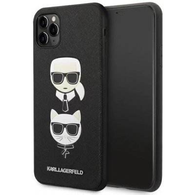 Pouzdro Karl Lagerfeld iPhone 11 Pro Max 6,5" Saffiano Ikonik Karl&Choupette Head černé – Zboží Mobilmania