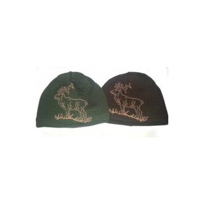 Čepice E-myslivost zimní myslivecká zateplená fleecem s výšivkou jelena Hnědá – Sleviste.cz