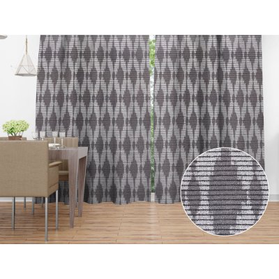 Biante Dekorační závěs Leona LN-047 Světle šedé obrazce a proužky 130x260 cm – Zboží Mobilmania