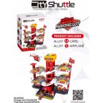 RKToys Víceúrovňové parkoviště Hasičská stanice se světly zvuky a 12 autíčky – Sleviste.cz