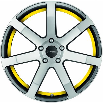 Corspeed Challenge 9x20 5x112 ET40 gunmetal polished trim yellow – Zboží Mobilmania