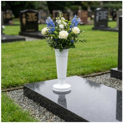 Madona hřbitovní váza plast se zátěží 32 cm – bílá – Hledejceny.cz