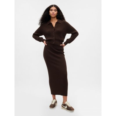 GAP svetrová maxi sukně CashSoft hnědá – Zboží Mobilmania