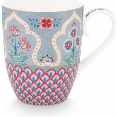 PIP Studio Hrnek velký Flower Festival Scallop Deco světle modrá 350 ml – Zbozi.Blesk.cz