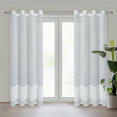 Eva Minge ZÁCLONA NA KROUŽCÍCH LIWIA 140X250 CM BÍLÁ – Hledejceny.cz