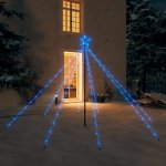 Nabytek XL Vánoční světelný strom dovnitř i ven 400 LED modrý 2,5 m – Zbozi.Blesk.cz