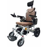 Zoela 9005AF Elektrický polohovací vozík s automatickým složením Stříbrný rám Hnědé polstrování – Zboží Dáma