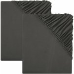 Livarno home žerzej prostěradlo prostěradel 2ks tmavě šedé 90-100x200 – Zboží Dáma
