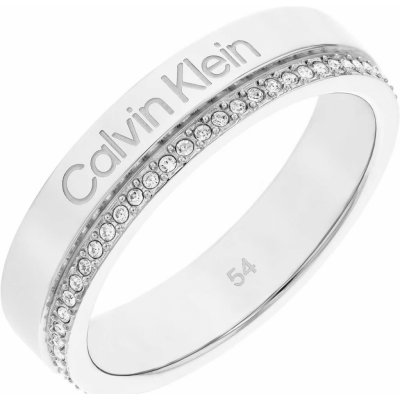 Calvin Klein Ocelový prsten s krystaly Minimal Linear 35000200